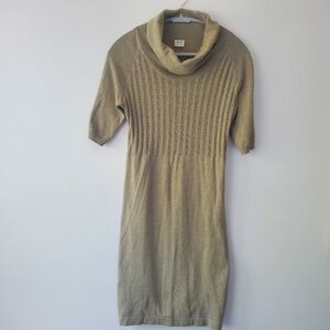 Esprit Women Cowl Neck Sweater Dress S Neutral Minimalist Office Siren Academia